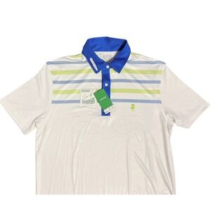 IZOD Golf Swingflex Stretch Cool FX UPF-15 Striped Size Medium Polo‎ Shirt